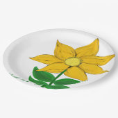 Assiettes En Carton Fleur de soleil jaune (Angle)