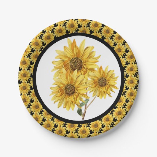 Assiettes En Carton Fleur de tournesol à l'agriculture (Devant)