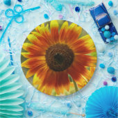 Assiettes En Carton Fleur de tournesol jaune et bronze (Fête)