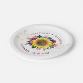 Assiettes En Carton Fleur de tournesol rustique Mariage (Angle)
