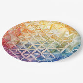 Assiettes En Carton Fleur de vie - Peinture aquarelle (Angle)