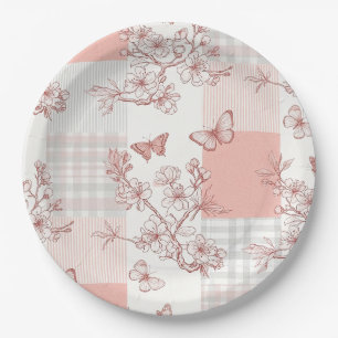 Assiettes En Carton Fleur d'Élégant Papillon (9)