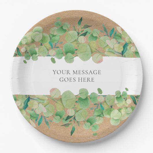 Assiettes En Carton Fleur d'eucalyptus (Devant)