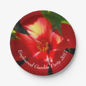 Assiettes En Carton Fleur d'Hibiscus rouge au soleil (Devant)