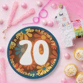 Assiettes En Carton Fleur d'Hippie rétro Puissance 70e anniversaire (Fête)