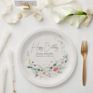 Assiettes En Carton Fleur d'hiver Fleur de neige 100e anniversaire