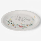 Assiettes En Carton Fleur d'hiver Fleur de neige 60e anniversaire (Angle)