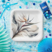 Assiettes En Carton Fleur d'oiseau de Paradis Art (Fête)