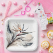 Assiettes En Carton Fleur d'oiseau de Paradis Art (Fête)