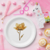 Assiettes En Carton Fleur Dorée  (Fête)