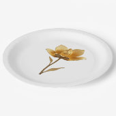 Assiettes En Carton Fleur Dorée  (Angle)