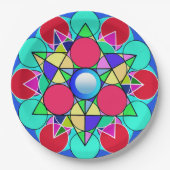 Assiettes En Carton Fleur étoile Abstraite (Devant)