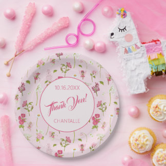 Assiettes En Carton Fleur Fairy Merci Nom Date