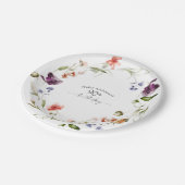 Assiettes En Carton Fleur féminine fleur sauvage 90e fête d'anniversai (Angle)
