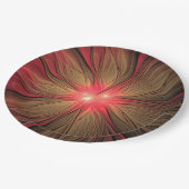 Assiettes En Carton Fleur fractale de fansy rouge (Angle)