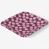 Assiettes En Carton Fleur Frangipani rose Motif sans couture (Angulaire)