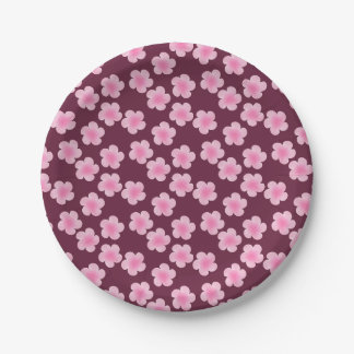 Assiettes En Carton Fleur Frangipani rose Motif sans couture