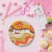 Assiettes En Carton Fleur hippie Super rétro Sweet 16 (Fête)