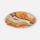 Assiettes En Carton Fleur hippie Super rétro Sweet 16 (Angle)