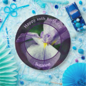 Assiettes En Carton Fleur Iris Japonaise Fête d'Anniversaire Personnal (Fête)