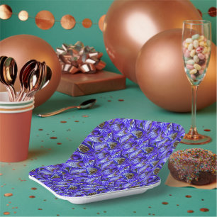 Assiettes En Carton Fleur Iris Violet / Esthétique / Carrelé /