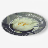 Assiettes En Carton Fleur Lily Lotus Blanche Fleur Personnalisée (Angle)
