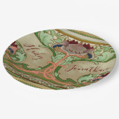 Assiettes En Carton Fleur Lotus Art Nouveau Personnalisez le décor Mar (Angle)