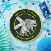 Assiettes En Carton Fleur Magnolia Blanche Nature Fête Personnalisée (Fête)