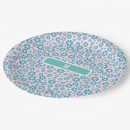 Assiettes En Carton Fleur marguerite contemporaine moderne Initiale (Angle)