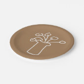 Assiettes En Carton Fleur moderne simple blanc (Angle)