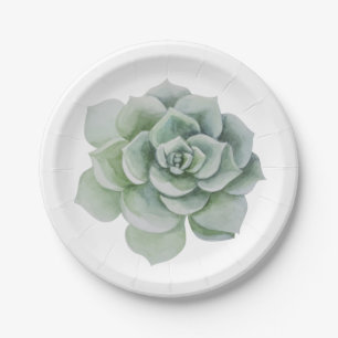Assiettes En Carton Fleur Monnaie Vert Succulent Cactus Soirée de mari