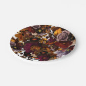 Assiettes En Carton Fleur Moody foncé (Angle)