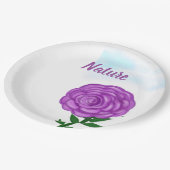 Assiettes En Carton Fleur pourpre nature (Angle)