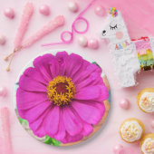 Assiettes En Carton Fleur pourpre Zinnia en fleur (Fête)