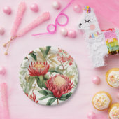Assiettes En Carton Fleur Protea autochtone australienne II (Fête)