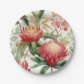 Assiettes En Carton Fleur Protea autochtone australienne II (Devant)