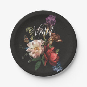 Assiettes En Carton Fleur Rembrandt foncé et moody