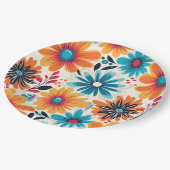 Assiettes En Carton Fleur Retro Boho (Angle)