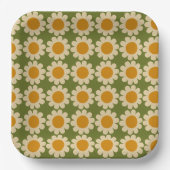 Assiettes En Carton Fleur Retro Daisy Spring (Recto)