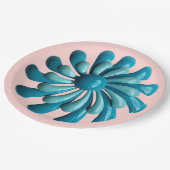 Assiettes En Carton Fleur rétro - MCM Printemps Jardin d'été Mariage (Angle)