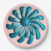 Assiettes En Carton Fleur rétro - MCM Printemps Jardin d'été Mariage (Devant)