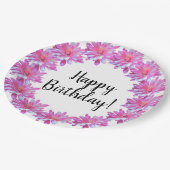 Assiettes En Carton Fleur rose rose rose rose pâle (Angle)