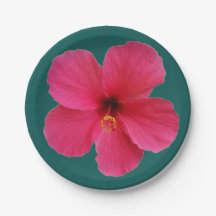 fleur rose sur vert-foncé
