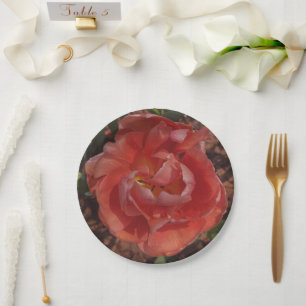 Assiettes En Carton fleur rouge