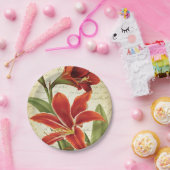 Assiettes En Carton Fleur rouge de Noël d'amaryllis botanique (Fête)