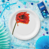 Assiettes En Carton Fleur rouge de pavot (Fête)