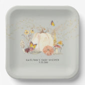 Assiettes En Carton Fleur sauvage Automne Citrouille Champignons Baby  (Recto)