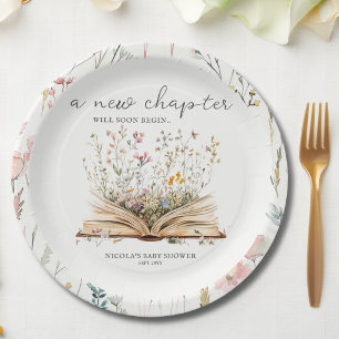 Assiettes En Carton Fleur sauvage   Baby shower à thème du livre