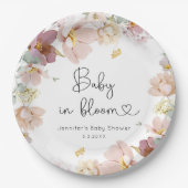 Assiettes En Carton Fleur sauvage bébé en baby shower fleuri (Devant)