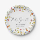 Assiettes En Carton Fleur sauvage Boho Botanical Baby Sprinkle (Devant)